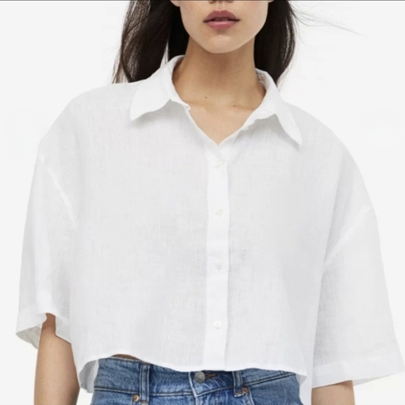 White Linen Blouse - Picture 2 of 5